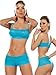 Sexy Turquoise Blue Lace Tank Crop Top Bra and Panties Set