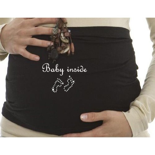 Bauchband Baby inside Strassfüsschen schwarz