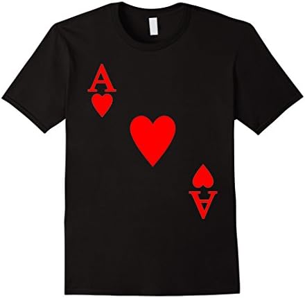 Men's Black Ace of Hearts T-shirt - Halloween Costume Large Black