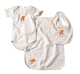 Kee-Ka 3-pc Organic Gift Set (S/S Body+Bib+Burpcloth) - Tiger 6-12m