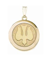 Solid 14k Yellow Gold Round "Confirmation" Holy Spirit Locket - 3/4 Inch x 3/4 Inch and 1 Inch x 1 Inch