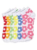 Lot of 3 Pairs Womens Flower Pattern Ped Socks