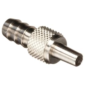 Luer Stainless Steel 316 Male Luer Connector , For 1/4" Tube, Barb O.D. 0.260"