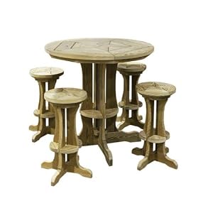 Treated Pine Star Design Pub Table w  Pub Stools