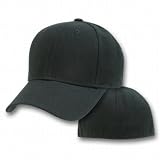 BLACK SIZE 6 3/4 FITTED BASEBALL CAP HAT CAPS HATS