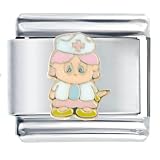 Cute Pink Nurse Italian Charms Bracelet Link