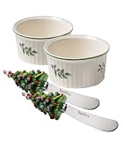Spode Christmas Tree Dipping Set (Ramekins 4 inch, Spreaders 5- 1/2 inch L)