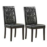Modus Furniture Urban Seating Tufted Parsons Chairs, Chocolate Leatherette