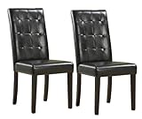 Modus Furniture Urban Seating Tufted Parsons Chairs, Chocolate Leatherette  ....