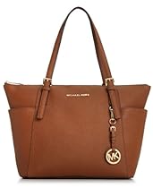 Hot Sale Michael Kors Jet Set Saffiano Tote in Brown