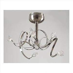 Ribbon Five Light Flush Mount in Satin Nickel