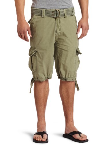 Buffalo By David Bitton Mens Hifent Cargo Shorts, Military, 34