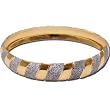 Gold and Rodium Plated Bangle Bracelets Costume Jewelry in Indian-Style 2.3 inches
