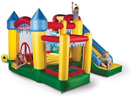 Avyna Bouncy Castle Fun Palace 6in1 with Large Slide, Climbing Wall, Ball-Pool and Basketball Basket (for up to 4 Children) by Avyna