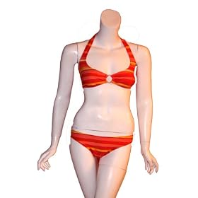 Buy DIANE VON FURSTENBERG Ring Bikini Swimsuit in Warhol Stripe Orange by Diane Von Furstenberg