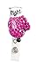 Sizzle City New Custom Bling Rhinestone Breast Cancer Awareness Pink Ribbon Boxing Glove Badge Reel Retractable ID Badge Holder || Black Backing (Black Backing)