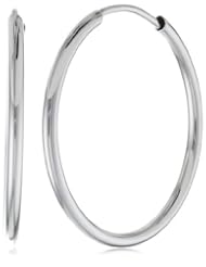 14K Gold 1.5mm High Polish Endless Hoop Earrings (.75" Diameter)
