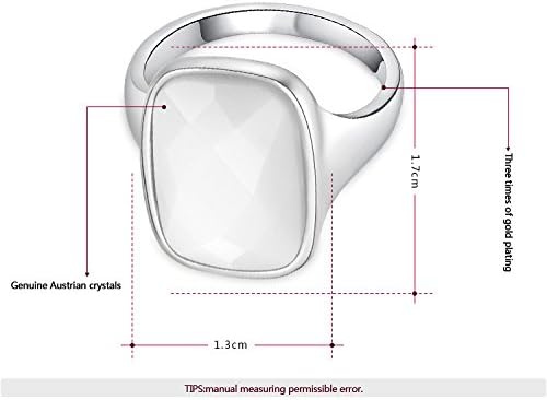 MagicGo Genuine Platinum Plated Classic Jewelry Rounded White Diamond Ring