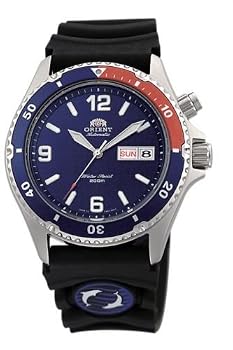Orient #CEM65003D Men's "Blue Mako" 200M Automatic Diver Watch with Rubber Strap