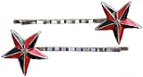 Red and Black Nautical Star Bobby Pins