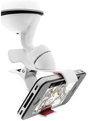 FlyStone Clipper Windshield Dashboard Universal Car Mount Holder for iPhone 6 6 Plus 6+ / 4S / 5 / 5S / 5C, Galaxy S5 / S4 / S3 / S2 / Note 4 / Note 3 / Note 2, HTC One M8 / E8 / eye - Retail Packaging (White Clipper Car Mount)