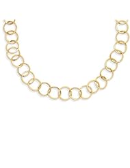 14k Yellow Gold 18in Circle Link Necklace. Metal Wt- 4.38g