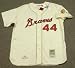 HANK AARON Milwaukee Braves 1963 MITCHELL & NESS Authentic Throwback Home Baseball Jersey, 48/XL
