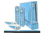 Nintendo Wii Skin - NEW - ICE BLUE system skins faceplate decal mod