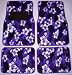 - 	 Purple Hawaiian Hibiscus Carpet Front & Rear Car Truck Floor Mats