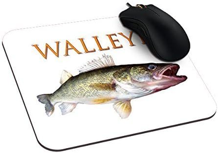 Urdesigner Customized Rectangle Non-Slip Rubber Mousepad Outdoormen Fishing Fish Walleye Gaming Mouse Pad 9.25X7.75 Inch