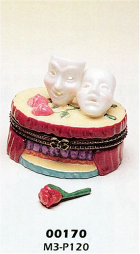 Hinged Trinket Box Opra Mask Icon Rose Jewelry Gift