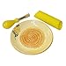 Naturally Med Garlic Grater Set (Garlic Grater, Silicone Peeler, Brush), Ceramic, Yellow with Sunflower Motif