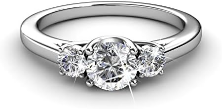 BeautyKey Three Crystal Rings In Sterling Silver