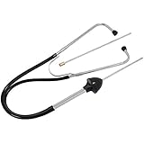 Qbace Car Auto Black Tubing Silver Tone Metal Mechanic's Stethoscope
