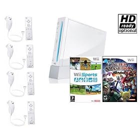 Nintendo Wii System 4 Player Bundle (Brand New) + Super Smash Bros Brawl