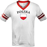 Polska Shield International Soccer Style T-Shirt, Poland, Polish Pride Mens V-Neck T-shirt