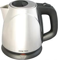 DRETEC 電気ケトル ステンレスケトル 「アッサム」 ブラック 1.0L PO-110BK