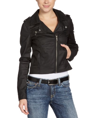 ONLY Damen Jacke, 15066913 BIKEY COATED TWILL JACKET - GUA INJEC, Gr. 38, Schwarz (BLACK) Preisvergleich