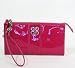 NEW AUTHENTIC COACH JULIA PATENT LEATHER ZIPPY WALLET WRISTLET (Magenta/Silver)
