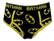 Batman Trademark Tossed Bat Logo Black Briefs for men