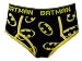 Batman Trademark Tossed Bat Logo Black Briefs for men