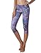 Yoga Reflex Women's Yoga Capris Printed Fitness Yoga Capri Hidden Pocket(XS-2XL)