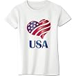 Women's USA heart and flag short sleeve t-shirt