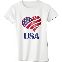 Women's USA heart and flag short sleeve t-shirt