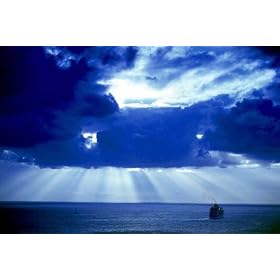 Cruise Ship off of Saint Maarten by Walter Bibikow poster print,30 in. x 20 in.