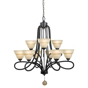 World Imports Lighting 4248-42 Saronna 9-Light Chandelier, Rust by World Imports