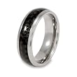 Domed Titanium Ring with Black Carbon Fiber Inlay (7.0mm) - Sizes 6 - 13