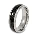Domed Titanium Ring with Black Carbon Fiber Inlay (7.0 mm) - Sizes 8-12