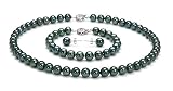 Black 7.5-8mm AA Japanese Akoya Pearl Set 23 inch Matinee Length