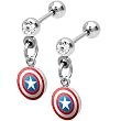 18 Gauge Captain America Dangle Cartilage Earring